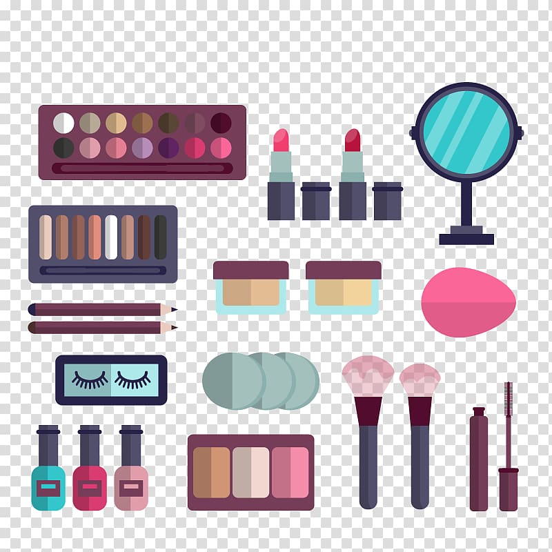 Cosmetics Beauty Make-up, Women Makeup Tools material transparent background PNG clipart
