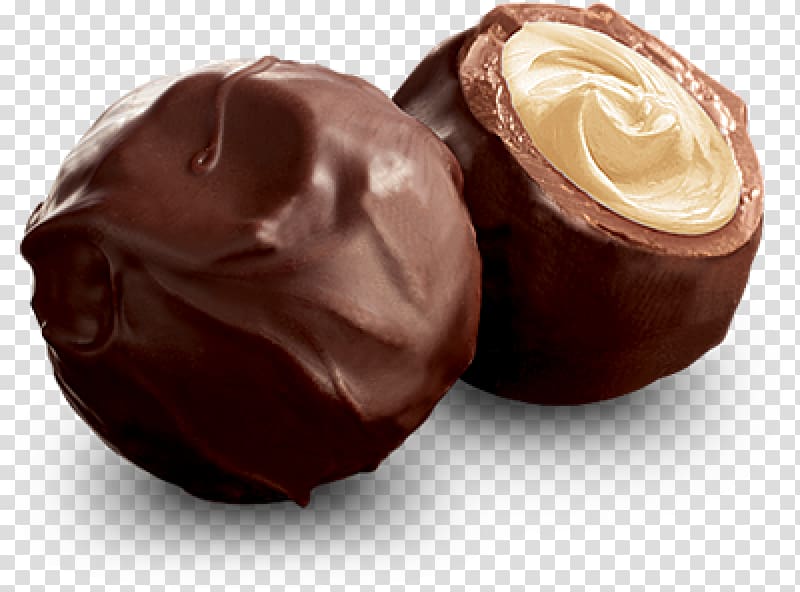 two chocolates , Chocolate truffle Bonbon Chocolate balls Praline Mozartkugel, chocolate transparent background PNG clipart