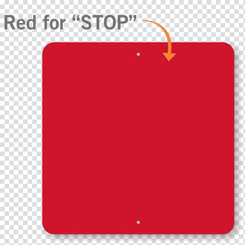 Red Color Stop sign, square material transparent background PNG clipart