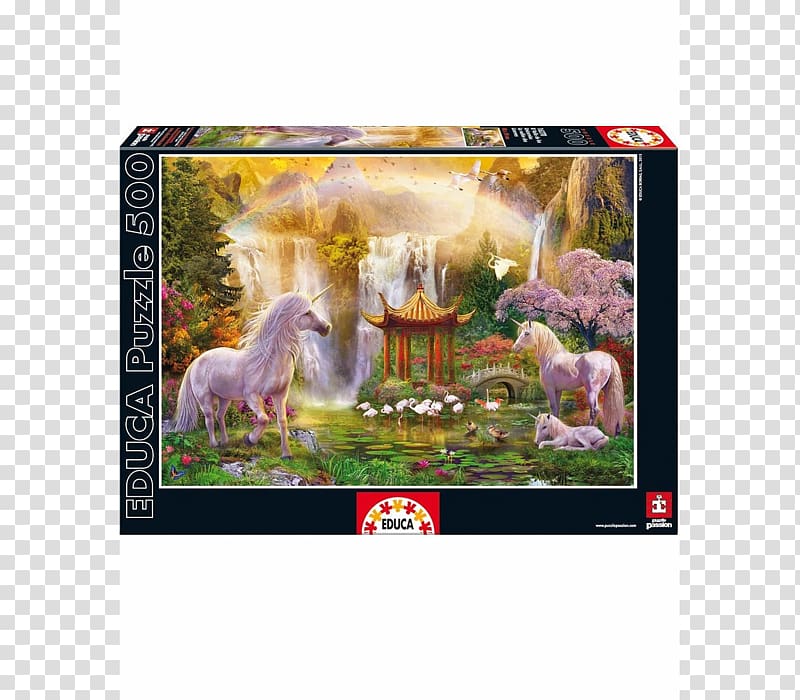 Jigsaw Puzzles Educa Borràs Unicorn Painting, unicorn transparent background PNG clipart