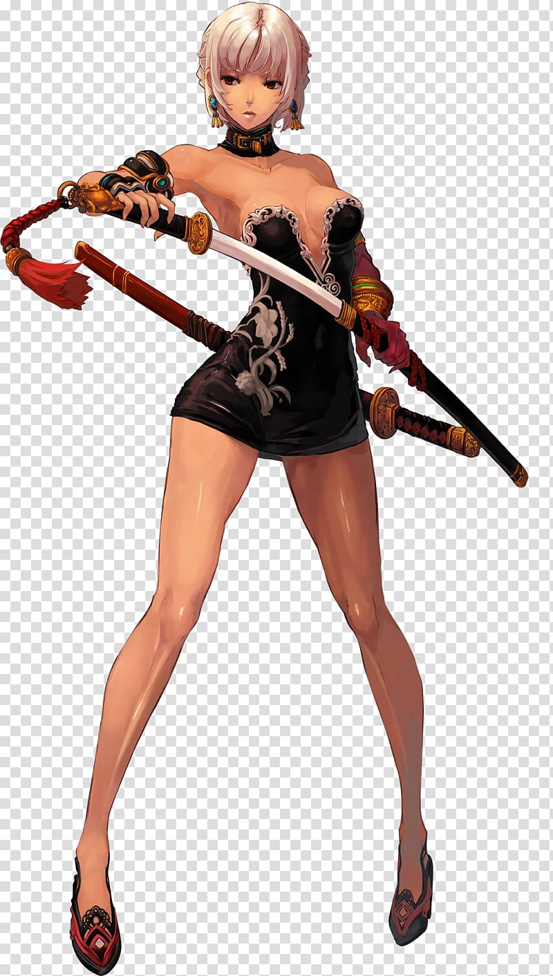 Dungeon Fighter Online Character class Game Player character, Cartoon hand-painted female swordsman transparent background PNG clipart