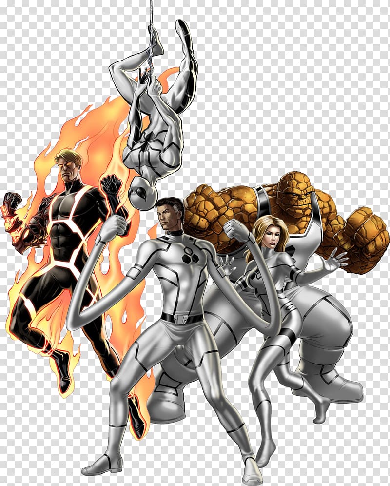 Marvel: Avengers Alliance Marvel Heroes 2016 Human Torch Spider-Man Doctor Doom, invisible woman transparent background PNG clipart