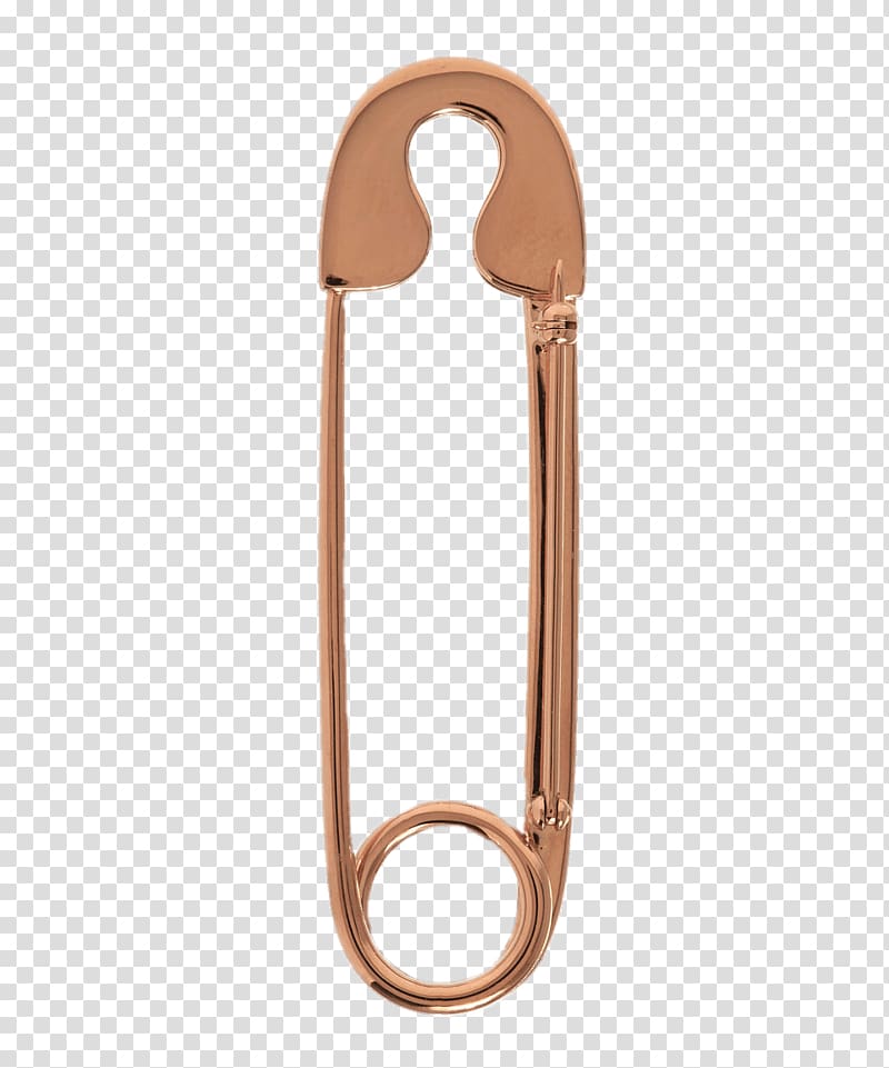 brass-colored safety pin art, Bronze Coloured Safety Pin transparent background PNG clipart