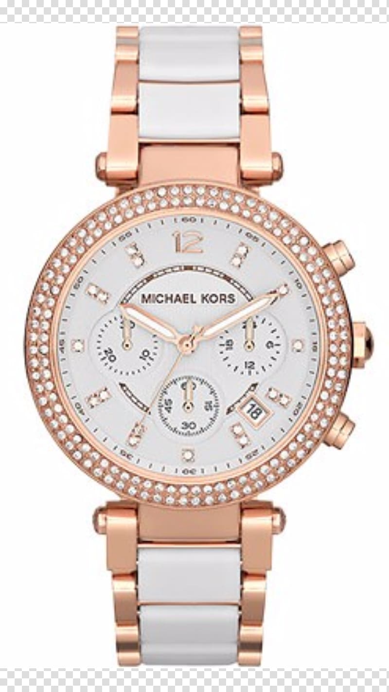Michael Kors Women's Parker Chronograph Watch Fashion Quartz clock, watch transparent background PNG clipart