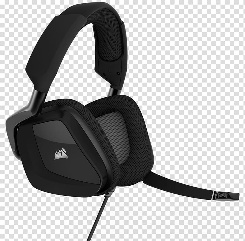 Corsair VOID PRO RGB Headphones 7.1 surround sound Dolby Headphone, black headphones transparent background PNG clipart