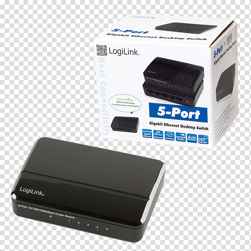Network switch Gigabit Ethernet Fast Ethernet IEEE 802.3, gigabit ethernet switch transparent background PNG clipart