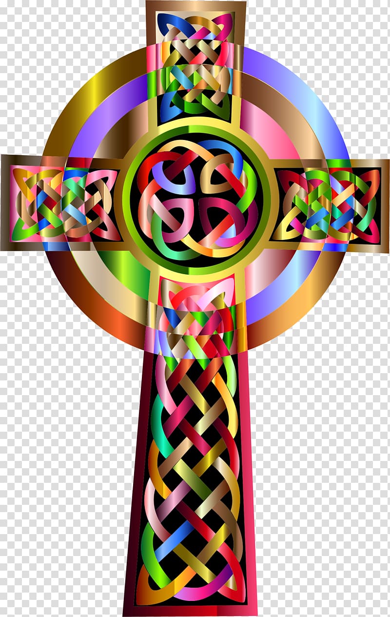 Celtic cross , Vibrant Colors transparent background PNG clipart