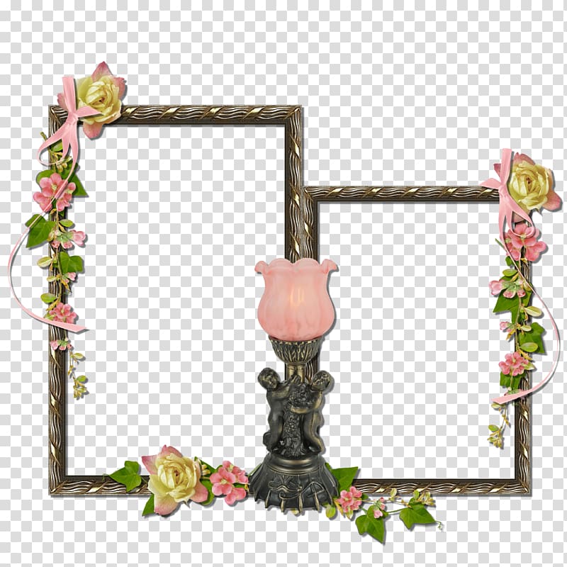 brass frames with flower accents, , Mood Frame transparent background PNG clipart