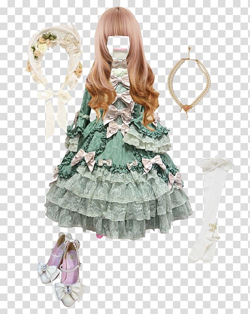 Lolita fashion Pompadour Dress Pin, Princess dress transparent background PNG clipart