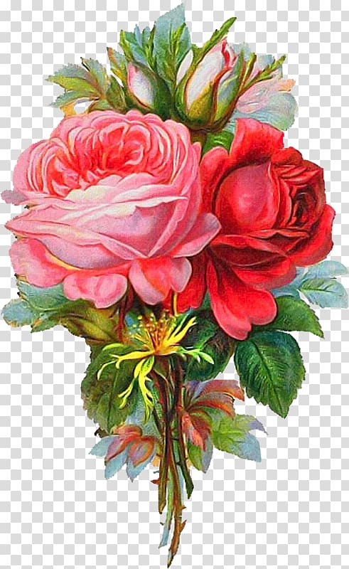 Rose Flower bouquet Painting, Victorian people transparent background PNG clipart