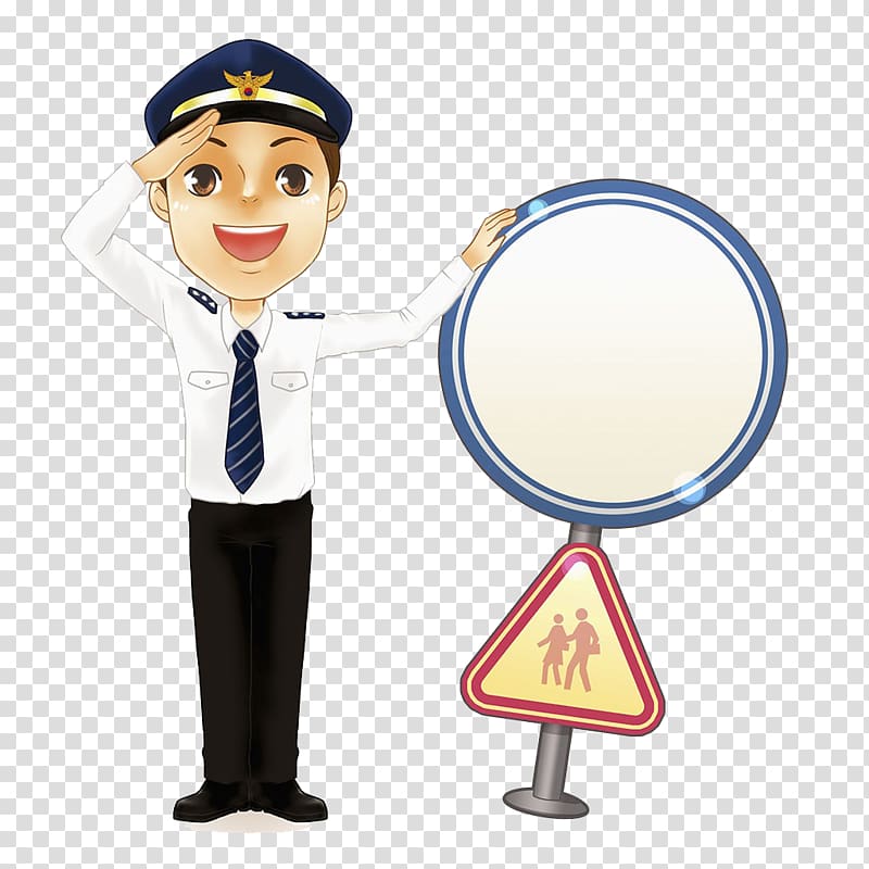Cartoon Illustrator Illustration, Salute the police illustrator transparent background PNG clipart