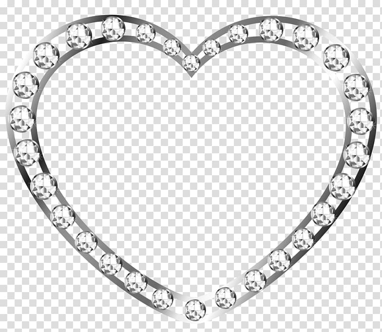 gray heart frame, Heart Silver , Silver Heart with Diamonds Free transparent background PNG clipart