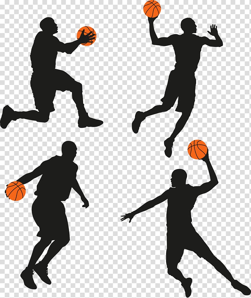 silhouette basketball player , T-shirt NCAA Mens Division I Basketball Tournament NBA Sport, Black silhouette sports playing basketball transparent background PNG clipart