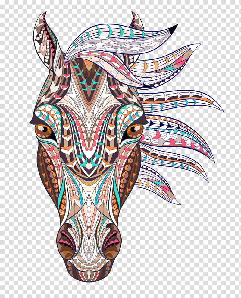 Mustang Paso Fino Pattern, Color creative horse painted kill Matt transparent background PNG clipart