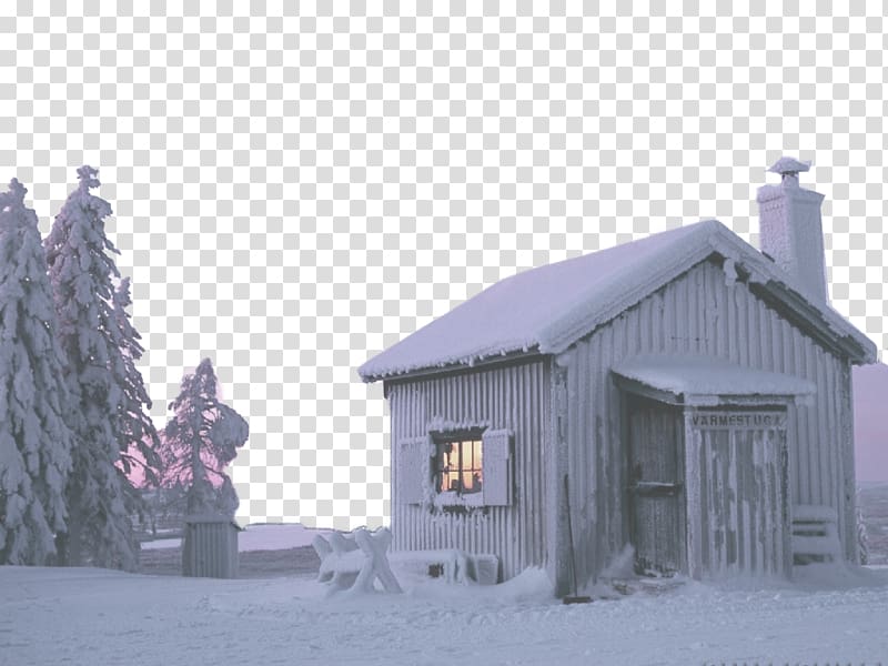 House Snow Winter High-definition television , The warm hut in the snow transparent background PNG clipart