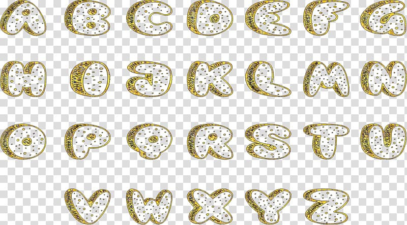 Body Jewellery Clothing Accessories Material, alphabet collection transparent background PNG clipart