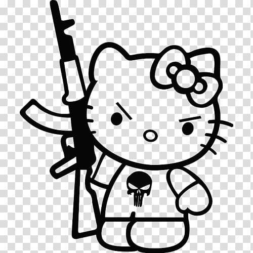 Hello Kitty AK-47 Sticker Decal Firearm, ak 47 transparent background PNG clipart