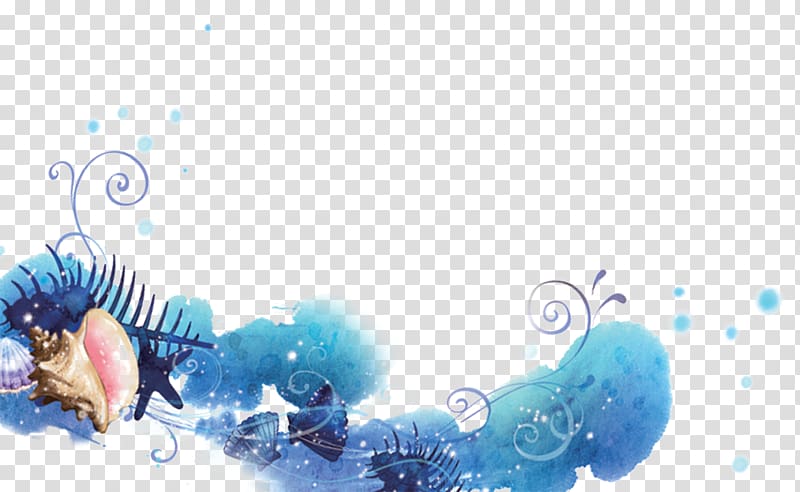 Seawater World Ocean Wind wave, Hand-drawn elements of the sea transparent background PNG clipart