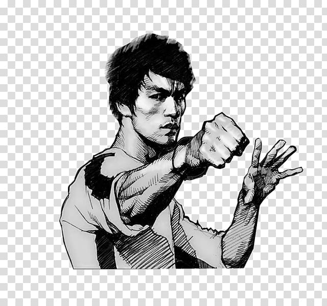 Bruce Lee, Dragon: The Bruce Lee Story Tao of Jeet Kune Do Drawing, Hand-painted Bruce Lee transparent background PNG clipart
