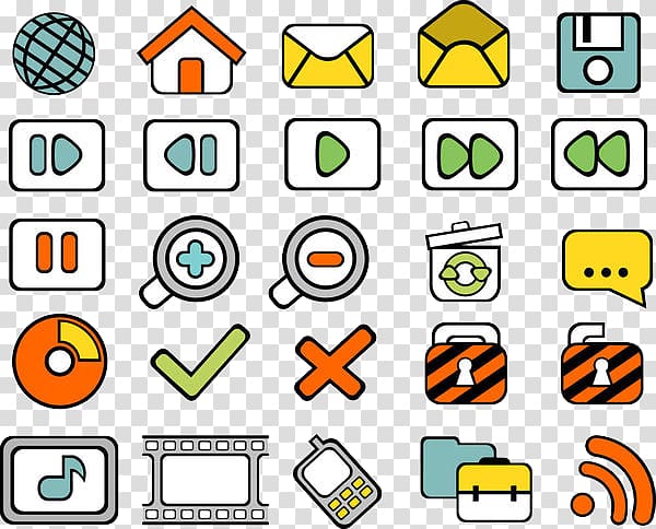 Icon, 25 network technology software icons transparent background PNG clipart