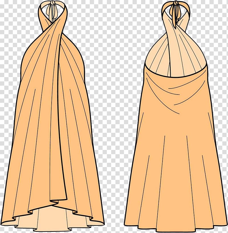Gown Dress Skirt Illustration, Yellow yellow dress transparent background PNG clipart