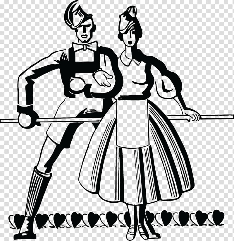 Dance Black and white Theatre , Line Dancing transparent background PNG clipart