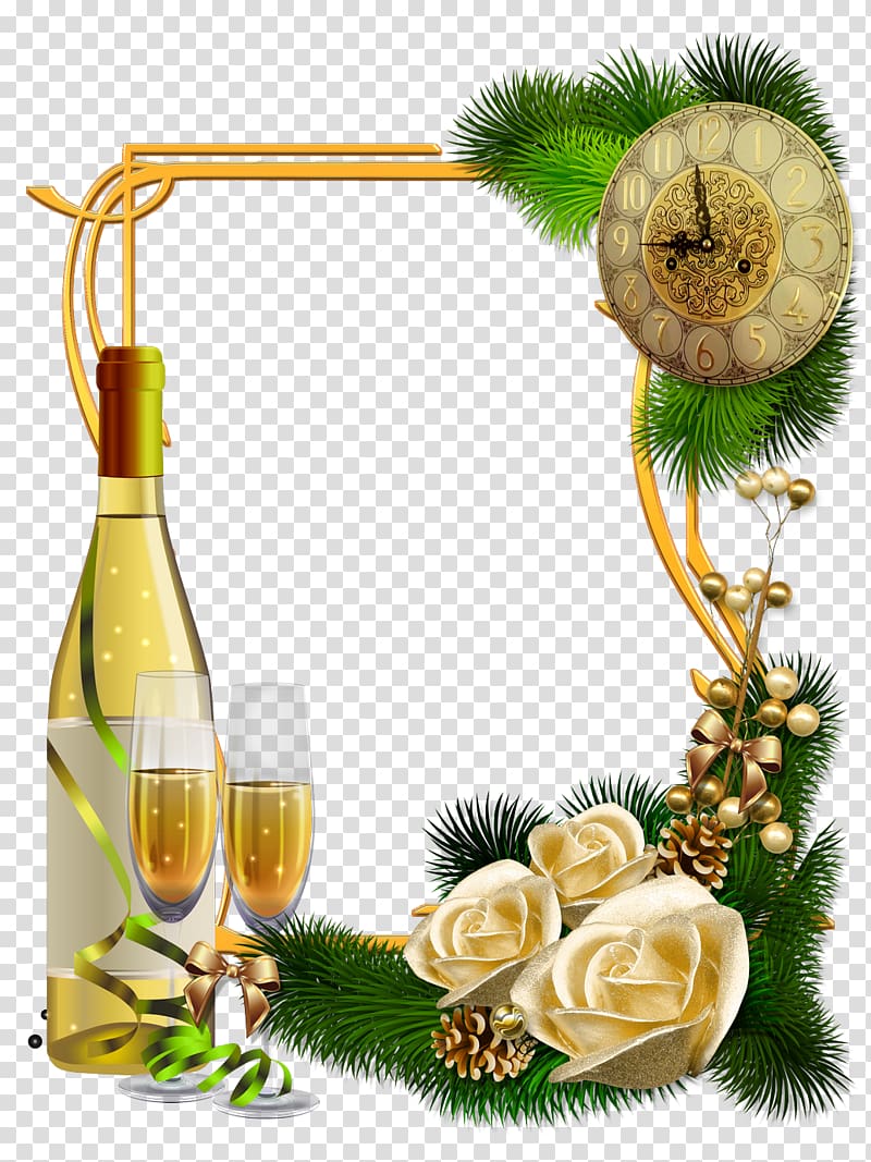 New Year\'s Day Christmas New Year Champagne, bord transparent background PNG clipart
