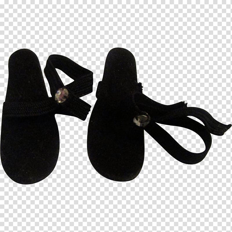 Slipper Flip-flops Shoe Black M, Velvet Square Heel Shoes for Women transparent background PNG clipart