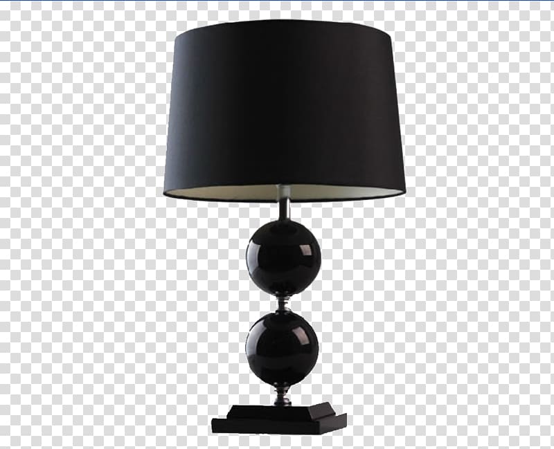 Table Lighting Light fixture Battery, Pure black simple style table lamp transparent background PNG clipart