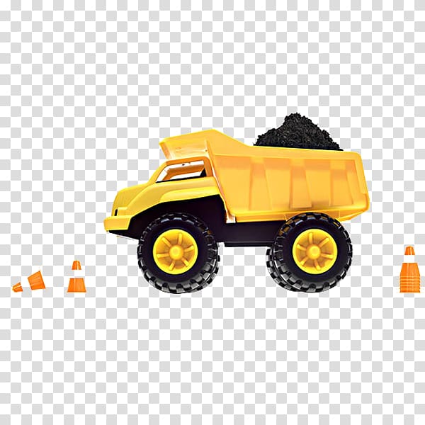 Dump truck Toy Haul truck, Yellow toys transparent background PNG clipart