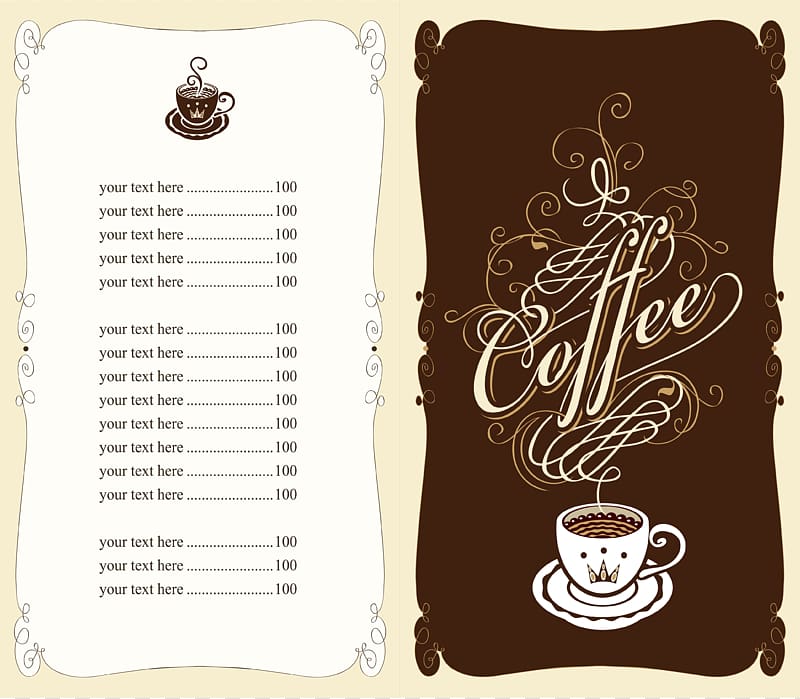 Coffee template, Coffee Tea Cafe Fast food Menu, Menu design points transparent background PNG clipart