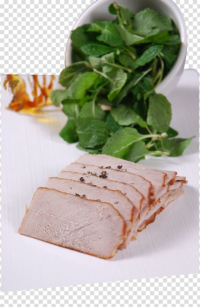 Barbecue Churrasco Galantine Ham Brazilian cuisine, Fresh mint to fight Brazilian barbecue transparent background PNG clipart