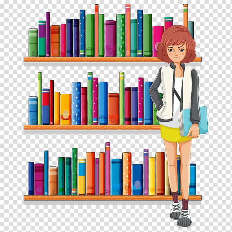Library Librarian , Cartoon books transparent background PNG clipart