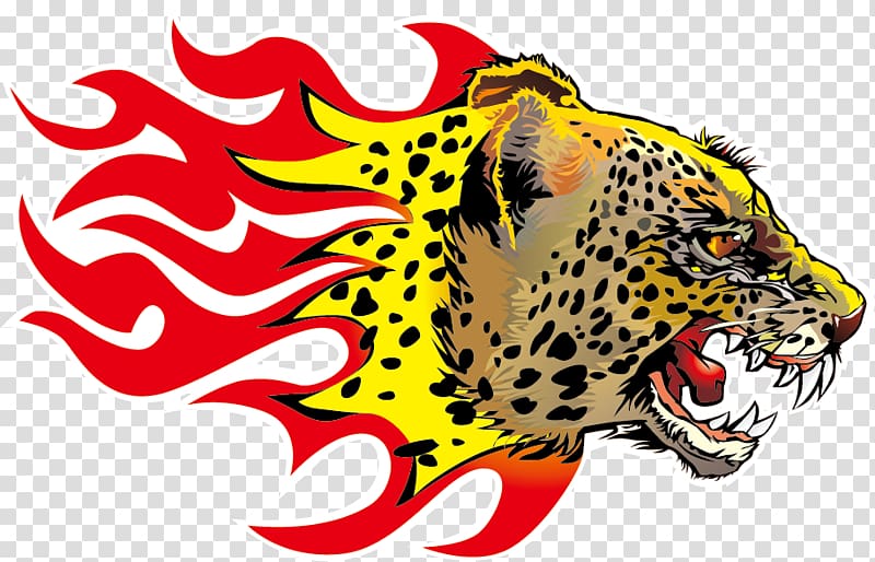 Cheetah Leopard Lion Paper Logo, Avatar ferocious animals material transparent background PNG clipart