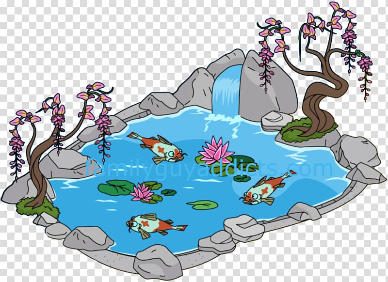 Koi pond Cartoon , pond transparent background PNG clipart
