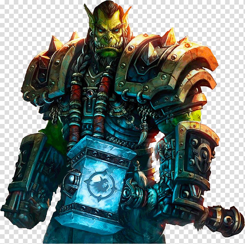 World of Warcraft Orc illustration, World Of Warcraft Thrall Close Up transparent background PNG clipart