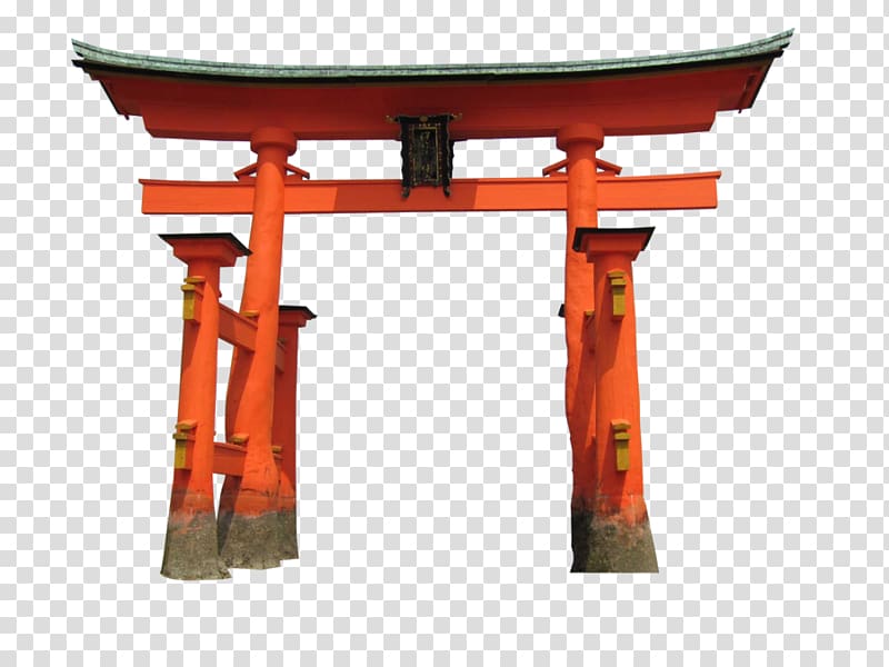 orange tori gate, Mount Misen Itsukushima Shrine Hiroshima Shinto shrine, Torii Gate transparent background PNG clipart