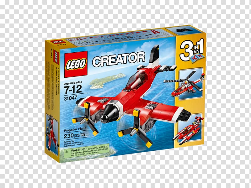 LEGO 31047 Creator Propeller Plane Airplane Lego Creator Toy Legoland Malaysia Resort, matchbox transparent background PNG clipart