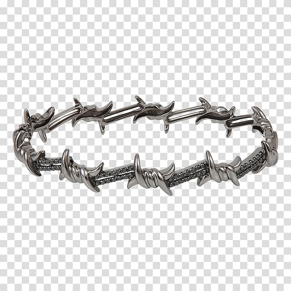 Bracelet Barbed wire Diamond Bangle Metal, barbed wire material transparent background PNG clipart