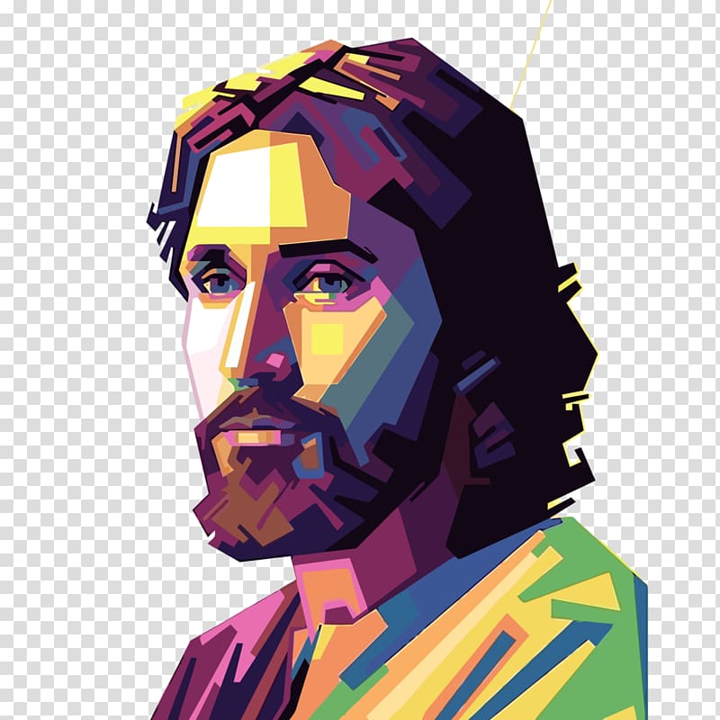 bearded man polygon art, Holy Face of Jesus , Jesus Christ transparent background PNG clipart