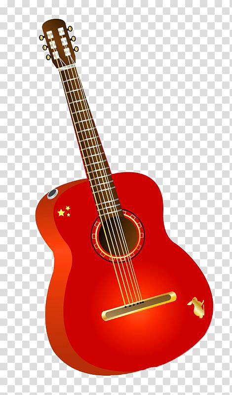 Musical instrument Ukulele Guitar, Red electric guitar transparent background PNG clipart