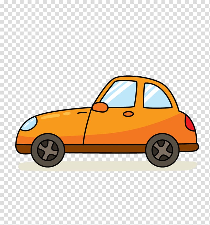 Cartoon Graphic design, Orange cartoon car material transparent background PNG clipart
