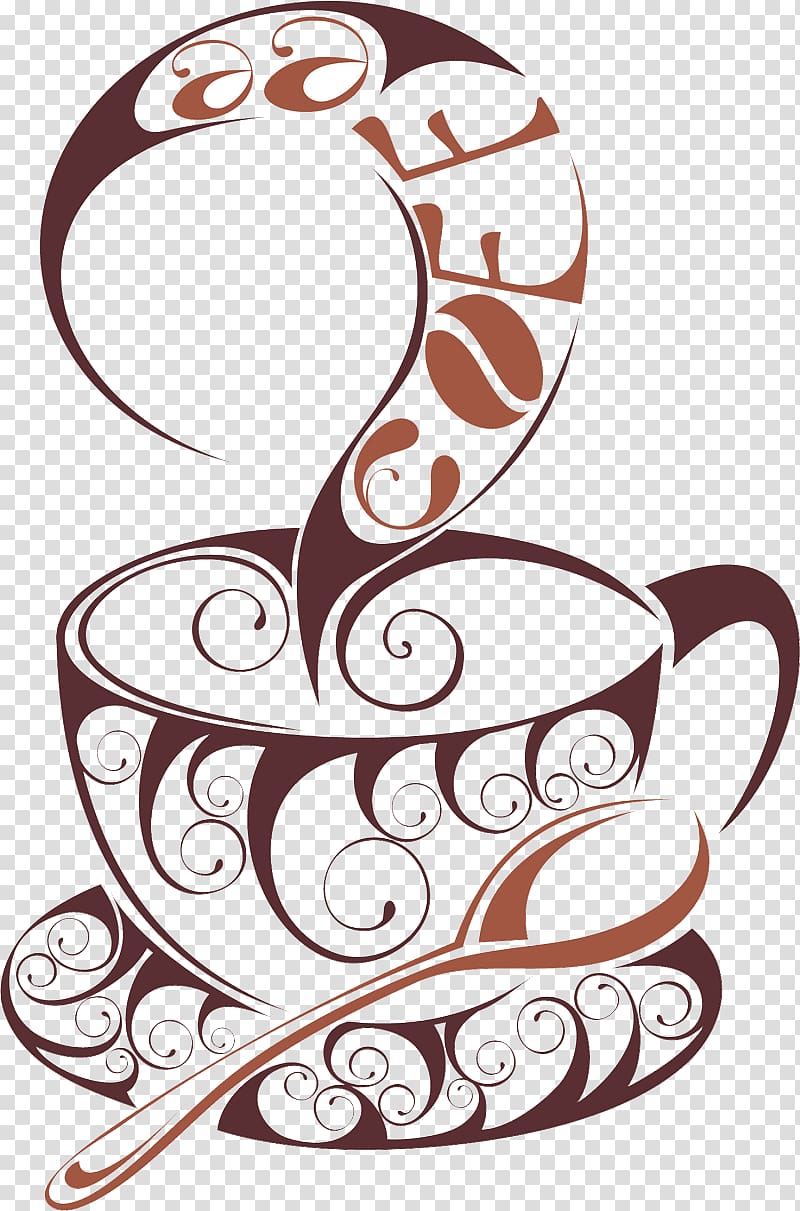 Coffee cup Tea Cafe Wall decal, passion transparent background PNG clipart