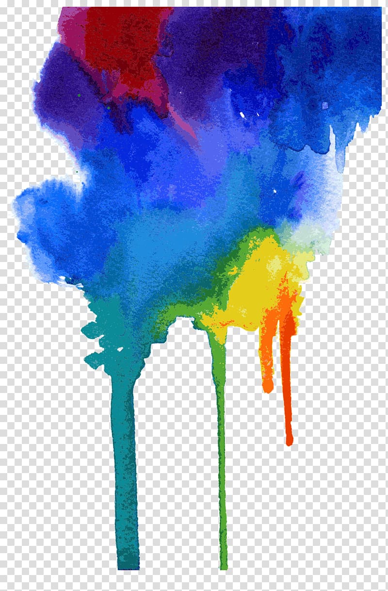 multicolored paint illustration, Watercolor meets drop transparent background PNG clipart