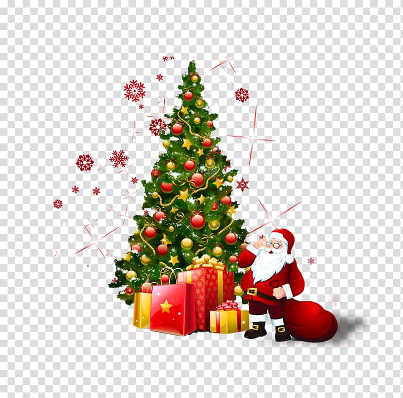 Santa Claus Christmas tree Gift , Creative Christmas transparent background PNG clipart