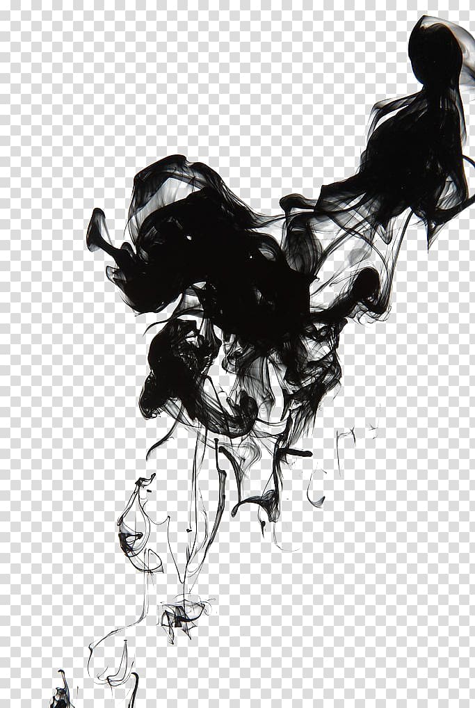 black smoke illustration, Ink brush Smoke, Creative black smoke pattern material transparent background PNG clipart