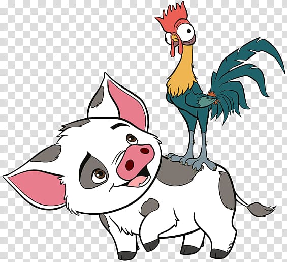 Moana Hey Hey and pig illustration, Hei Hei the Rooster Gramma Tala Chief Tui The Walt Disney Company Animation, moana transparent background PNG clipart