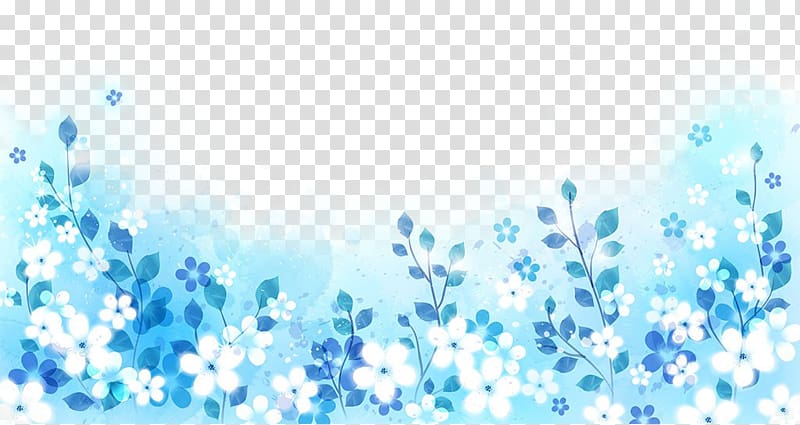 white flowers on a blue background to pull material free transparent background PNG clipart