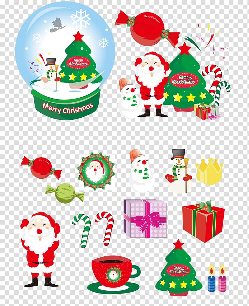 Santa Claus Christmas ornament Christmas tree , santa claus and christmas creative crystal ball transparent background PNG clipart