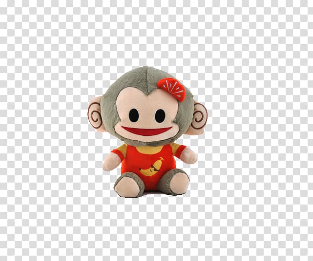 Monkey Macaque Stuffed toy, little monkey transparent background PNG clipart